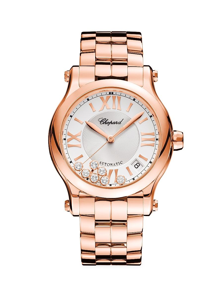 Women's Happy Sport 18K Rose Gold & 0.35 TCW Diamond Bracelet Watch/30MM