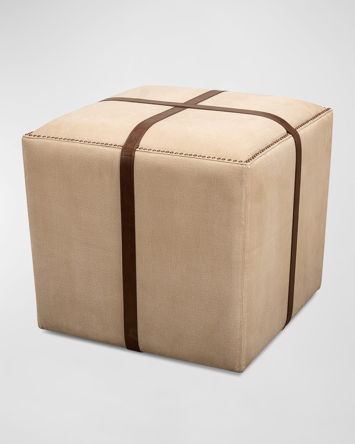 Leather Strap Ottoman