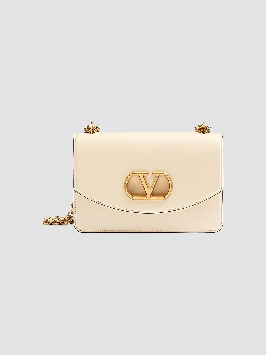 Valentino Women's Vain Shoulder Bag in Shiny Calfskin - Butter