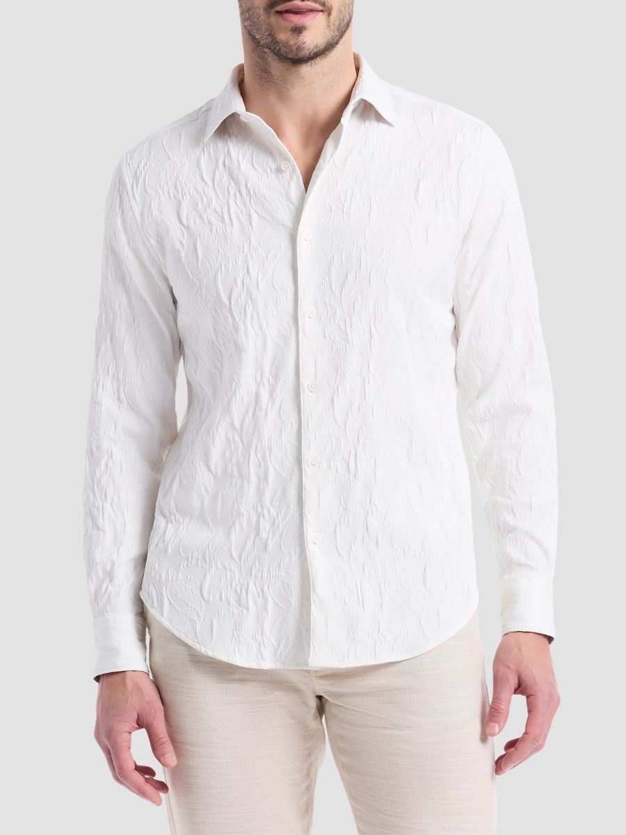 Robert Graham Men's Eucalyptus Jacquard Shirt - White - Size Large