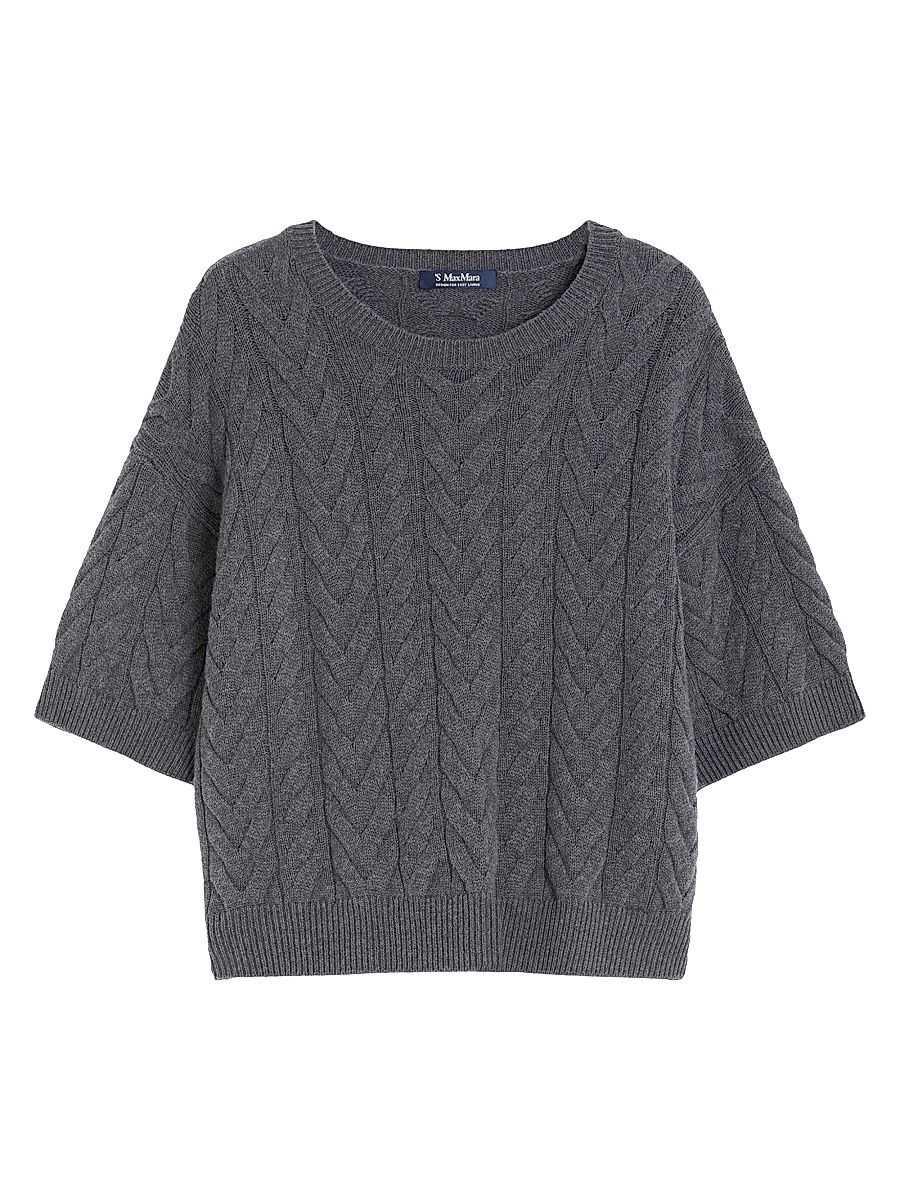 Women's Knitted Wool Sweater - Medium Grey - Size XL