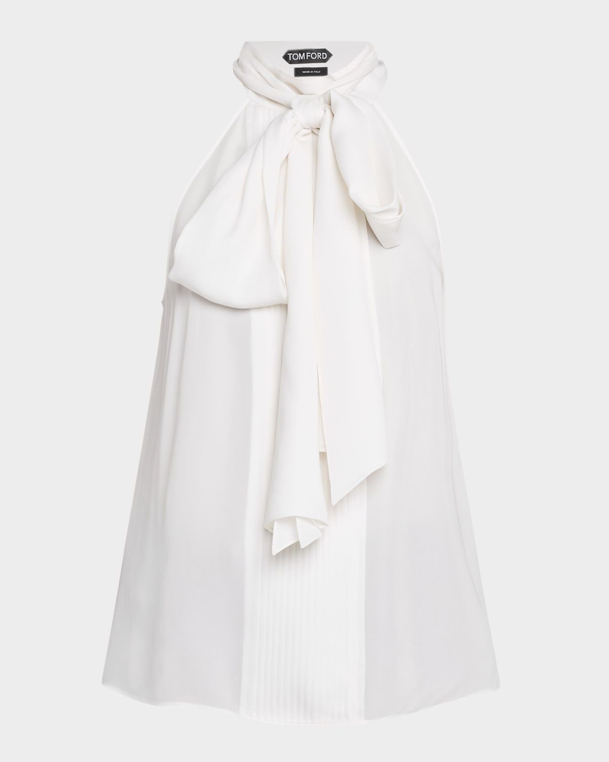 Silk Georgette Neck-Scarf Halter Top