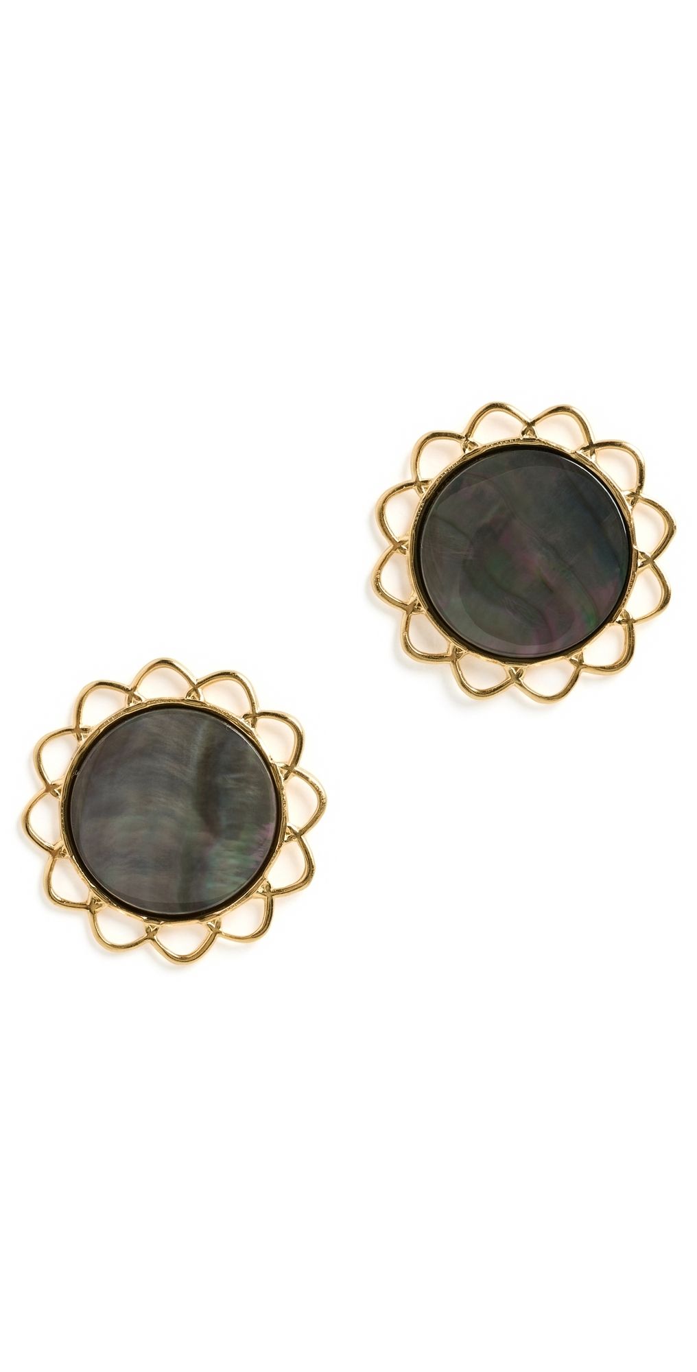 Brinker + Eliza Fauna Earrings Blacklip Shell One Size