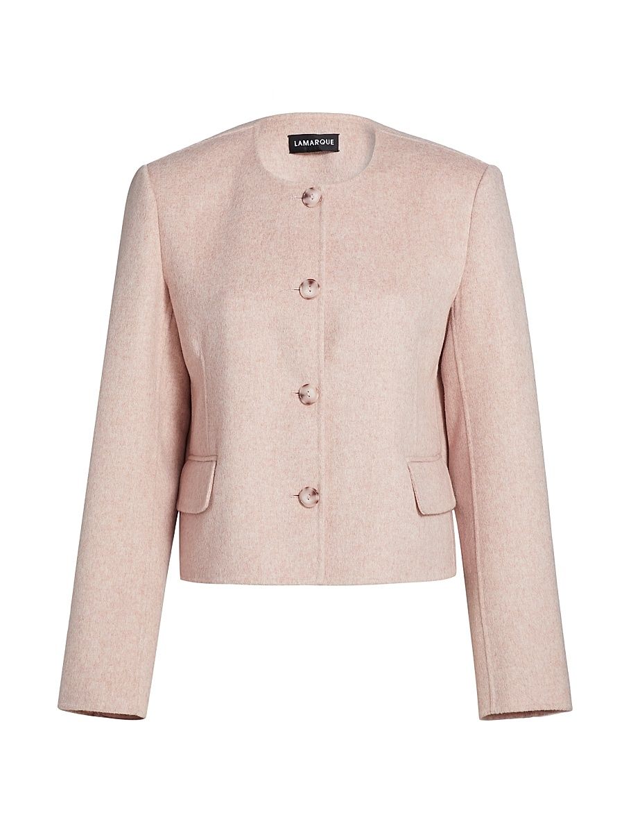 Women's Alessia Double-Face Wool Jacket - Heather Pink - Size Small