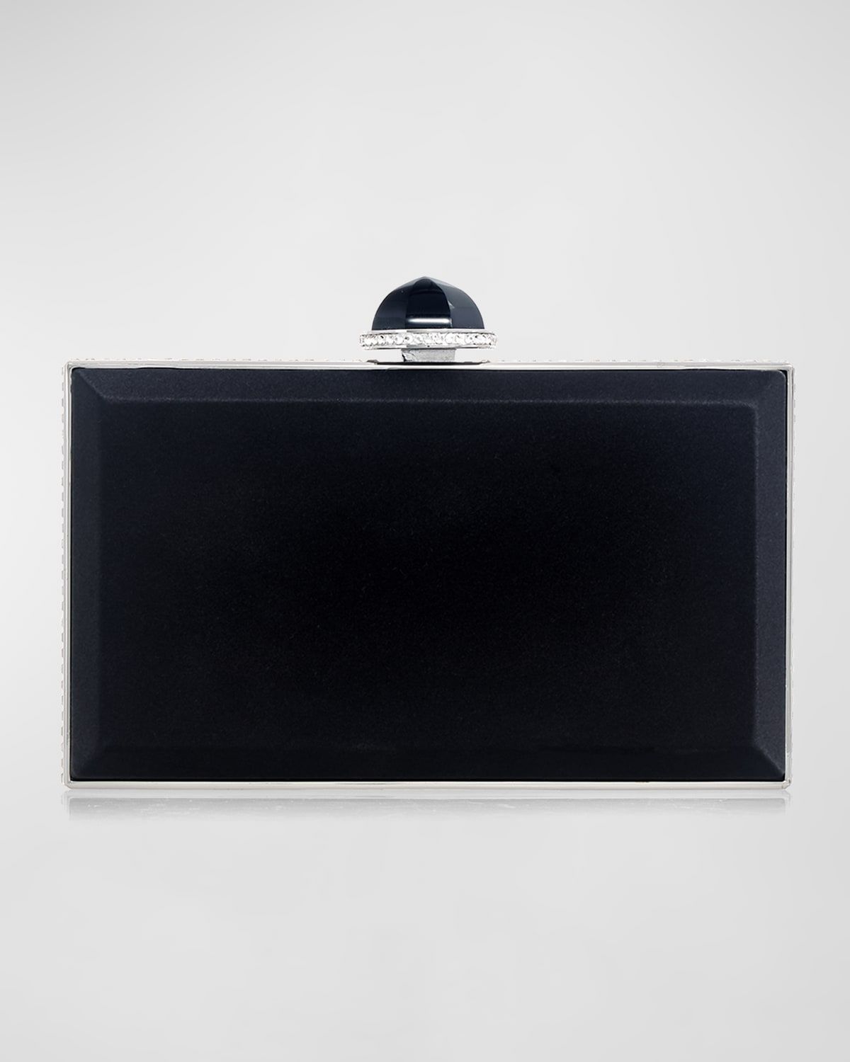 Skylar Crystal-Edge Satin Clutch Bag