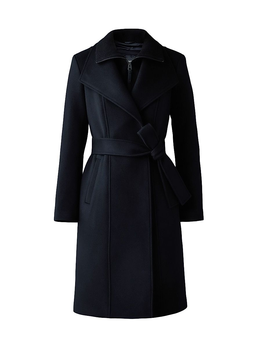 Women's Norita 2-In-1 Double Face Wool Coat - Black - Size XS