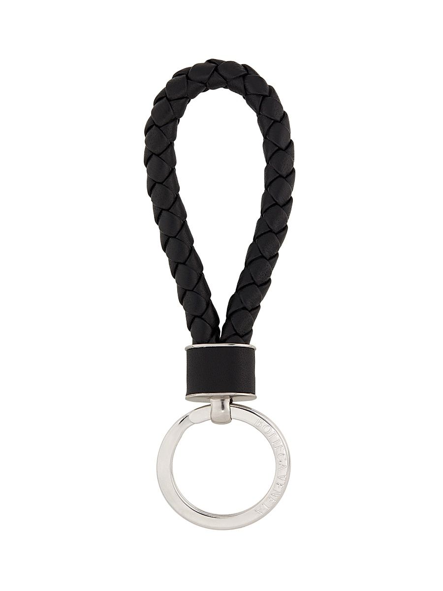 Men's Intreccio Key Ring - Black Silver