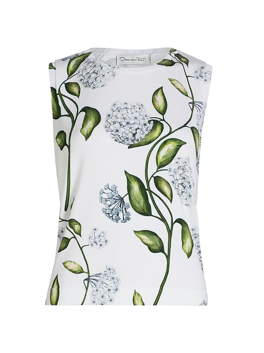 Women's Porcelain Floral 2-Piece Sweater Set - Denim White - Size Large