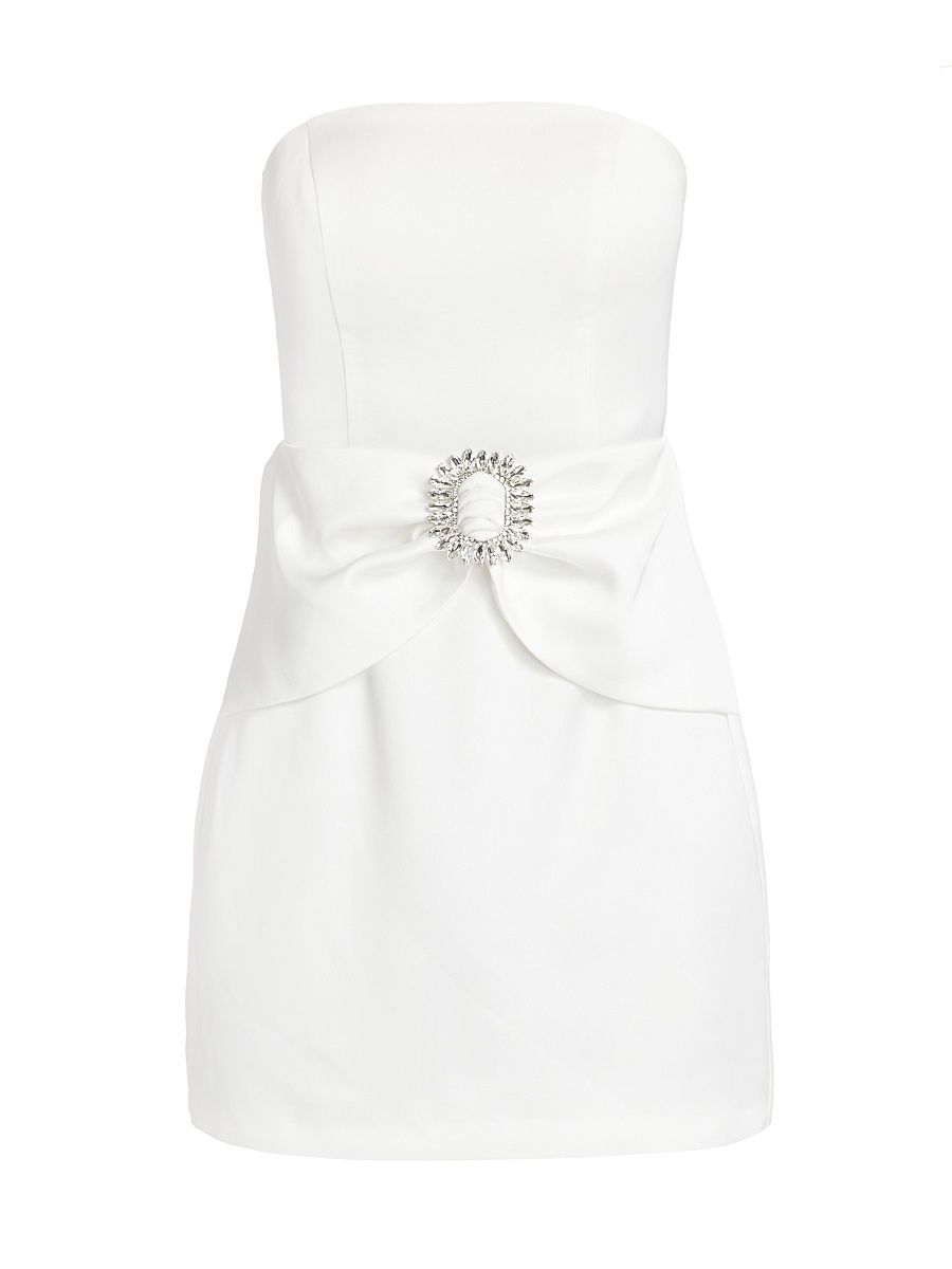 Women's Mercy Crystal-Detailed Bow Minidress - Ivory - Size 16