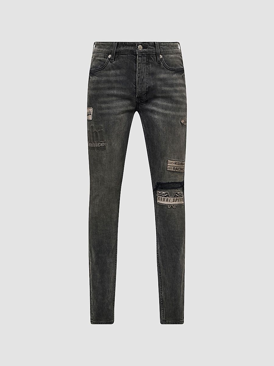 Men's Van Winkle Graphite Racer Skinny Jeans - Charcoal - Size 40