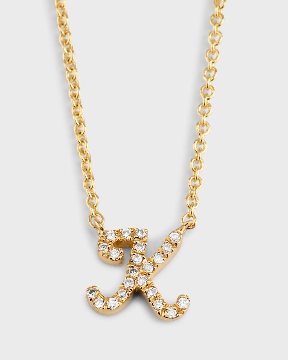 14k Diamond Pave Initial Necklace