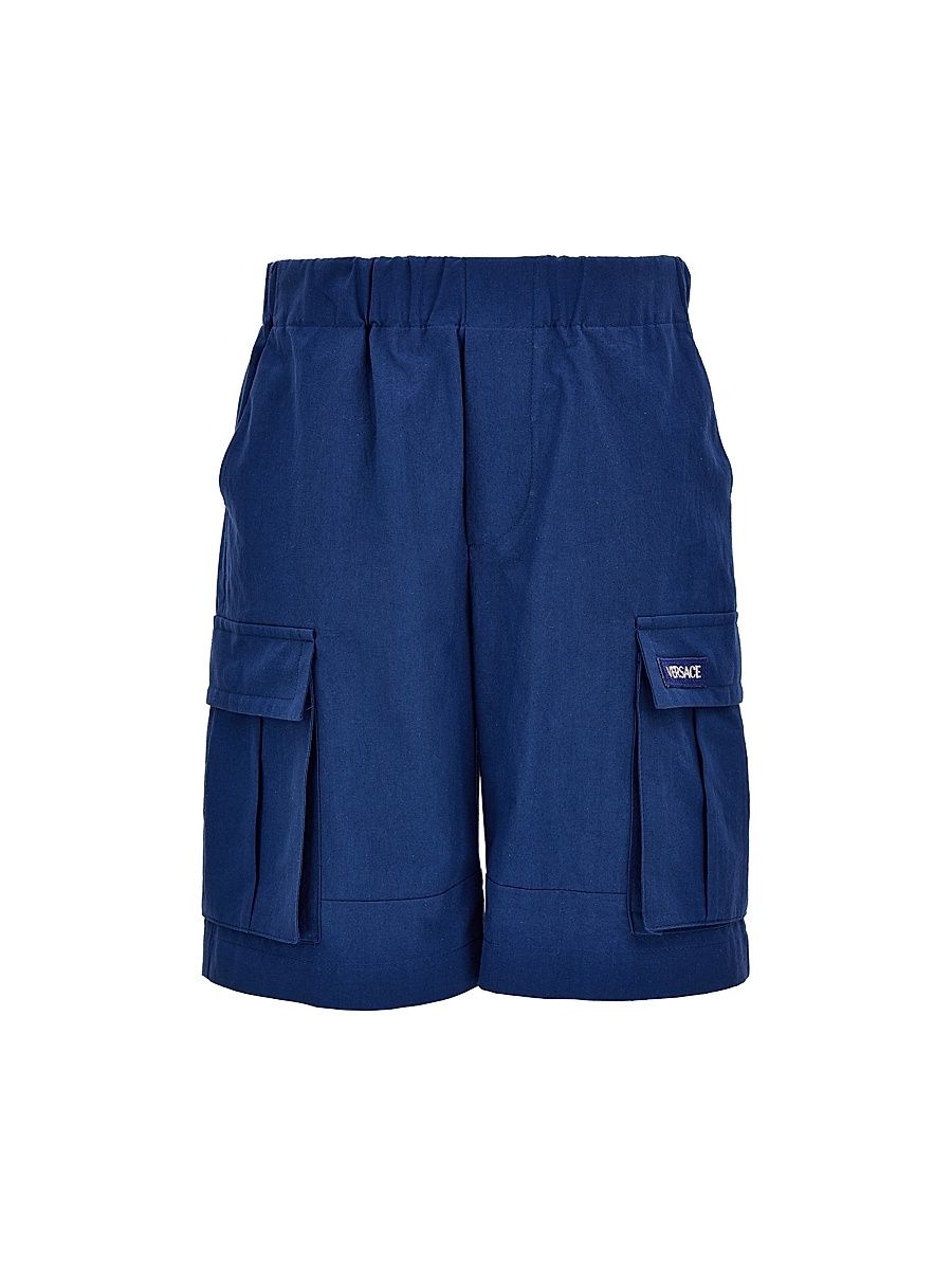Little Boy's & Boy's Logo Cotton Cargo Shorts - Blue - Size 8