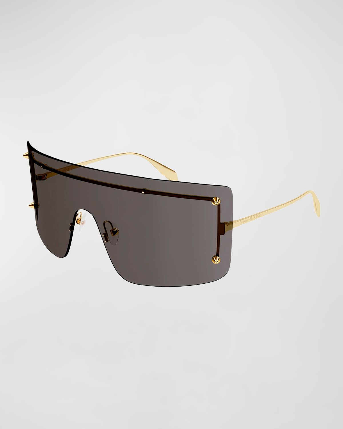 Studded Zinc Alloy Shield Sunglasses