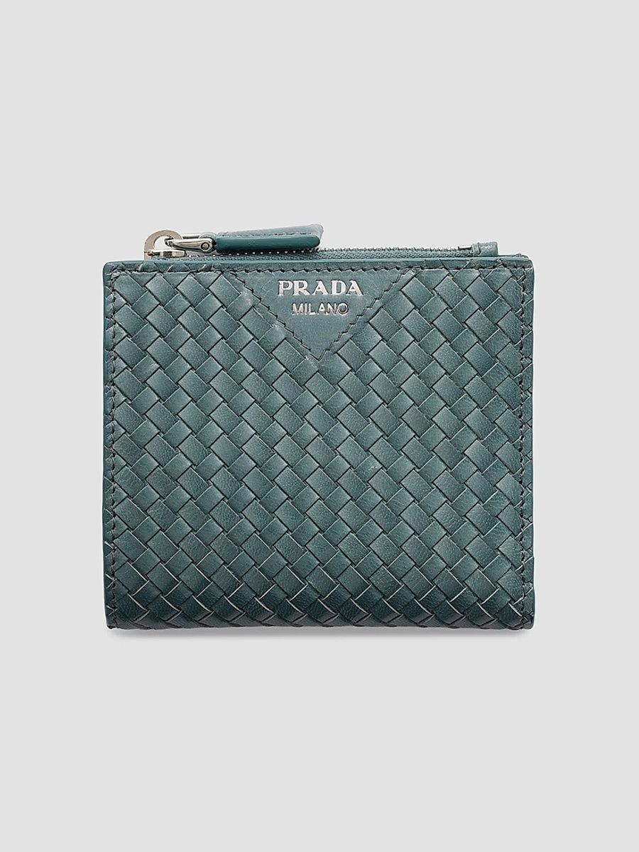Men's Small Leather Wallet - Light Blue