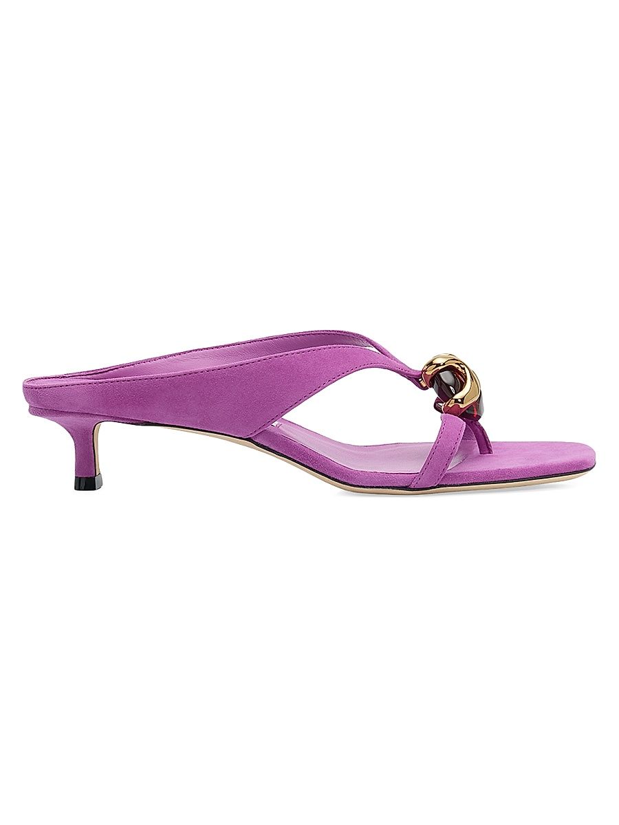 Women's Emeri Stone 35MM Suede Sandals - Violet Orchid Amber - Size 12