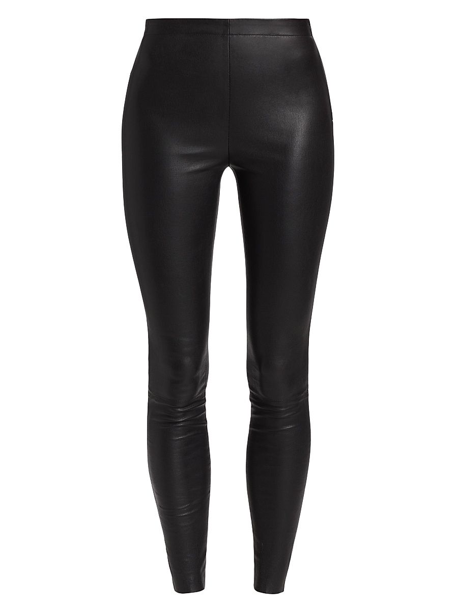 Women's Maddox Leather Leggings - Black - Size 10