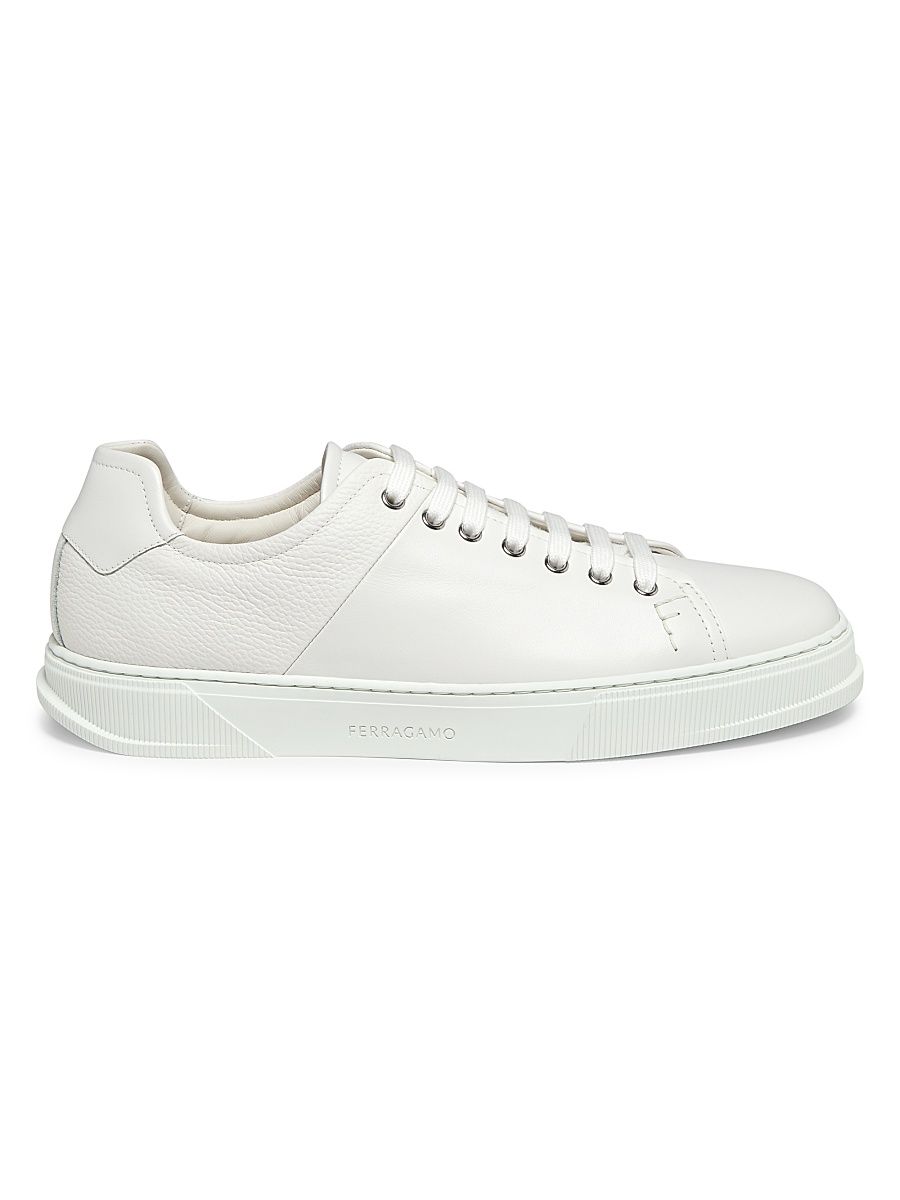 Men's Clayton Leather Low-Top Sneakers - Bianco Ottico - Size 13