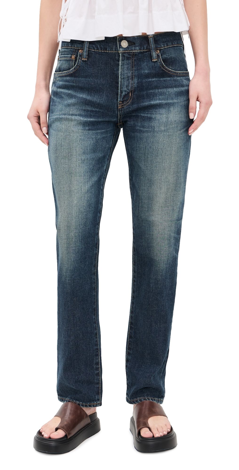 MOUSSY VINTAGE Slim Straight Jeans Dark Blue 24