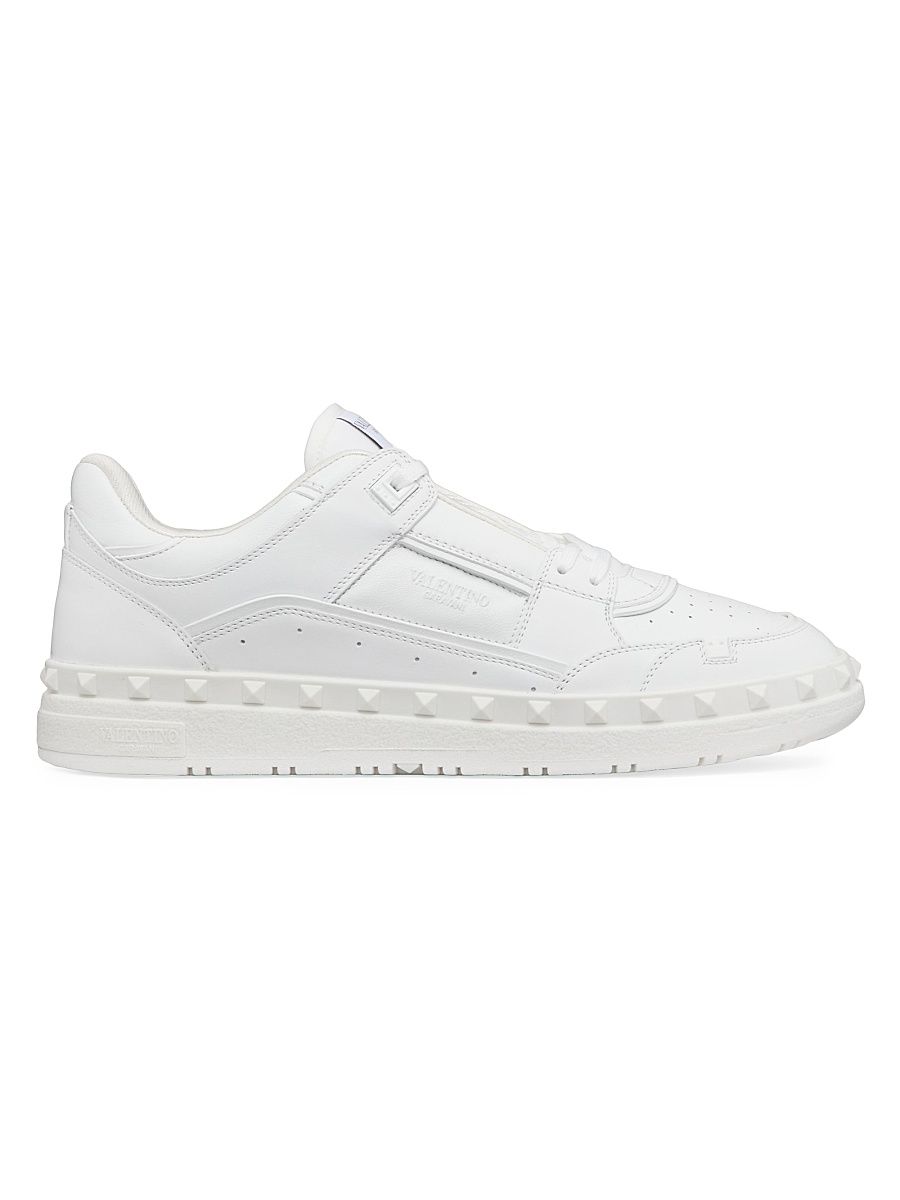 Men's Freedots Low Top Sneakers In Calfskin - White - Size 11.5