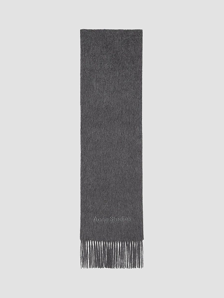 Acne Studios Men's Vinnie Alpaca-Wool Fringe Scarf - Grey Melange