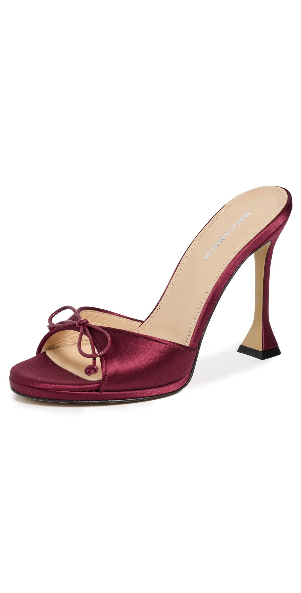 MACH & MACH Little Plateau Satin Mules Bordeaux 40