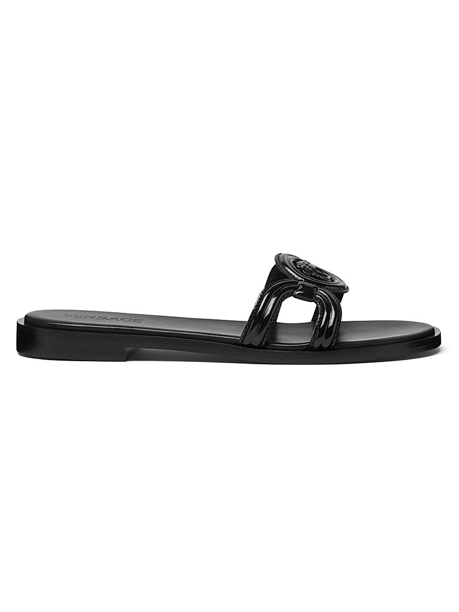 Women's Medusa 95 Patent Leather Sandals - Black - Size 10