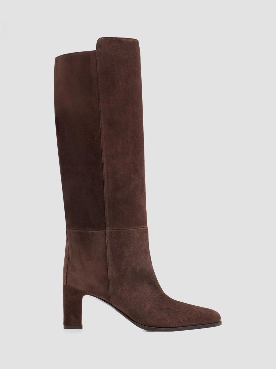 Jimmy Choo Women's Caly 65MM Suede Knee Boots - Chocolate - Size 5