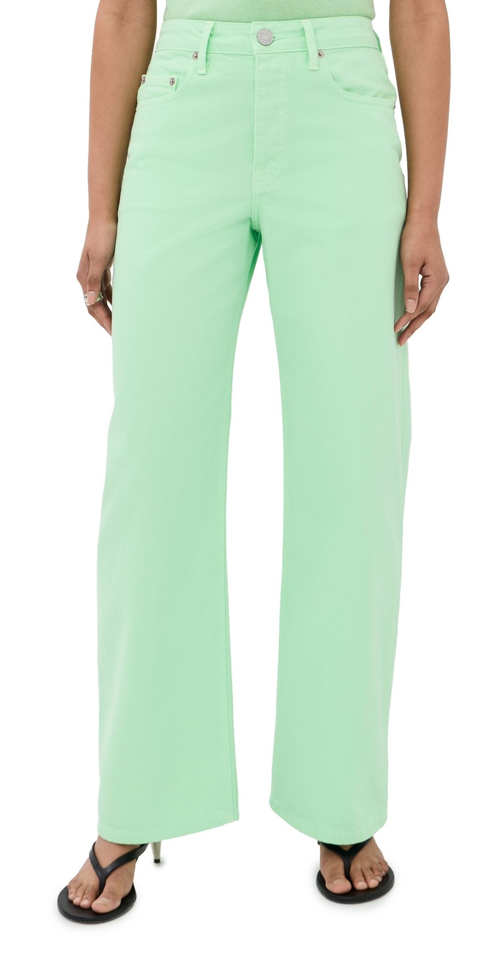 Sablyn Sammy Dyed Relaxed Straight Leg Jeans Lime 30