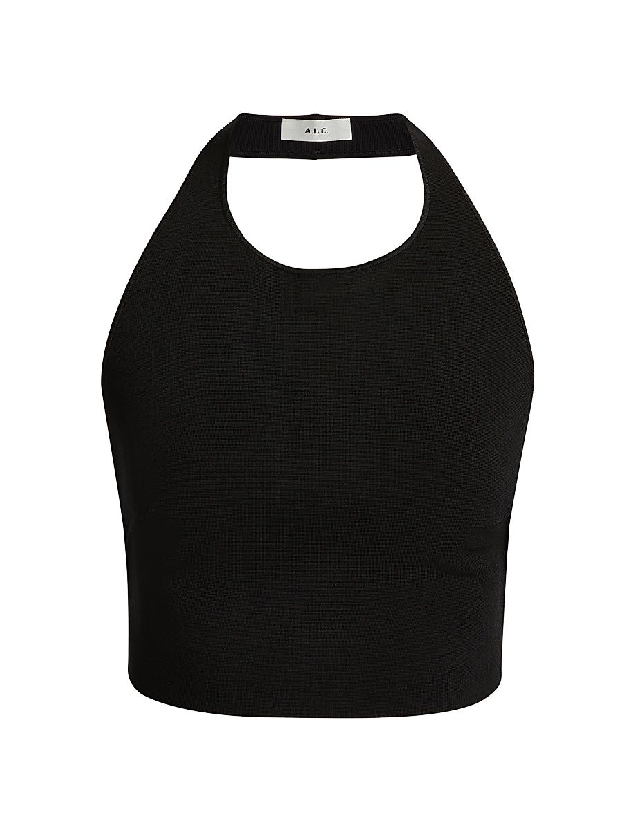 Women's Rory Halterneck Crop Top - Black - Size XL