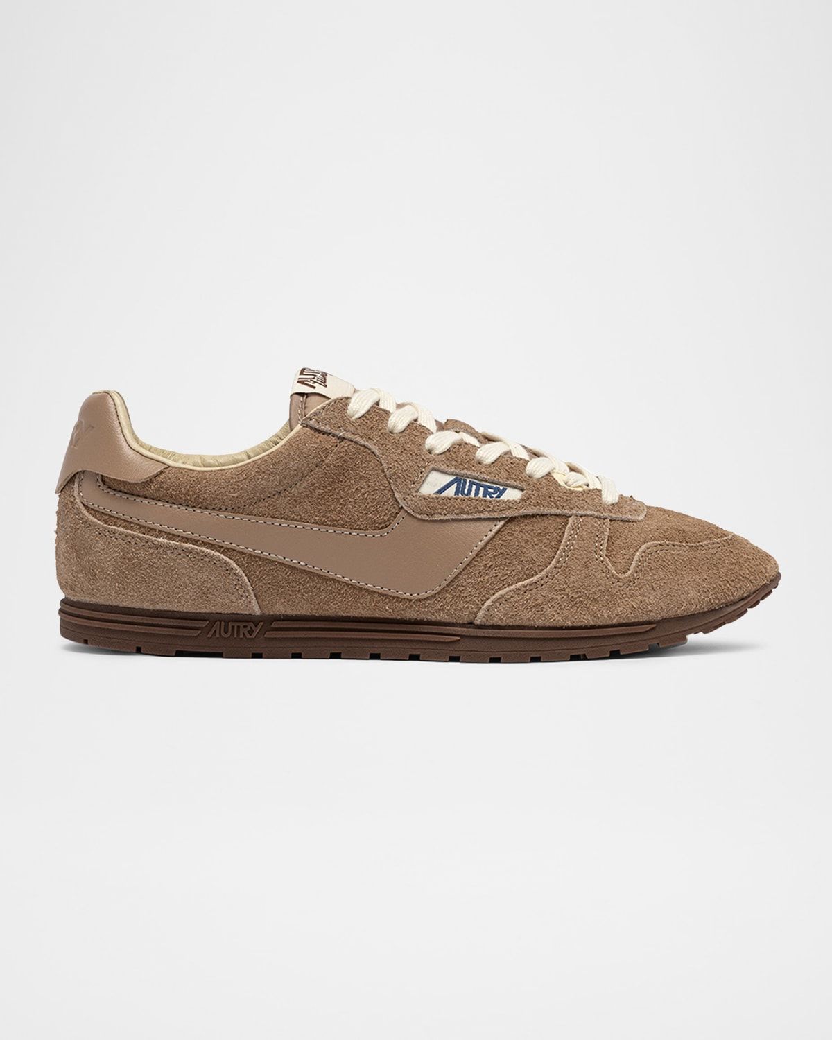 Windspin Tonal Sneakers in Suede and Leather