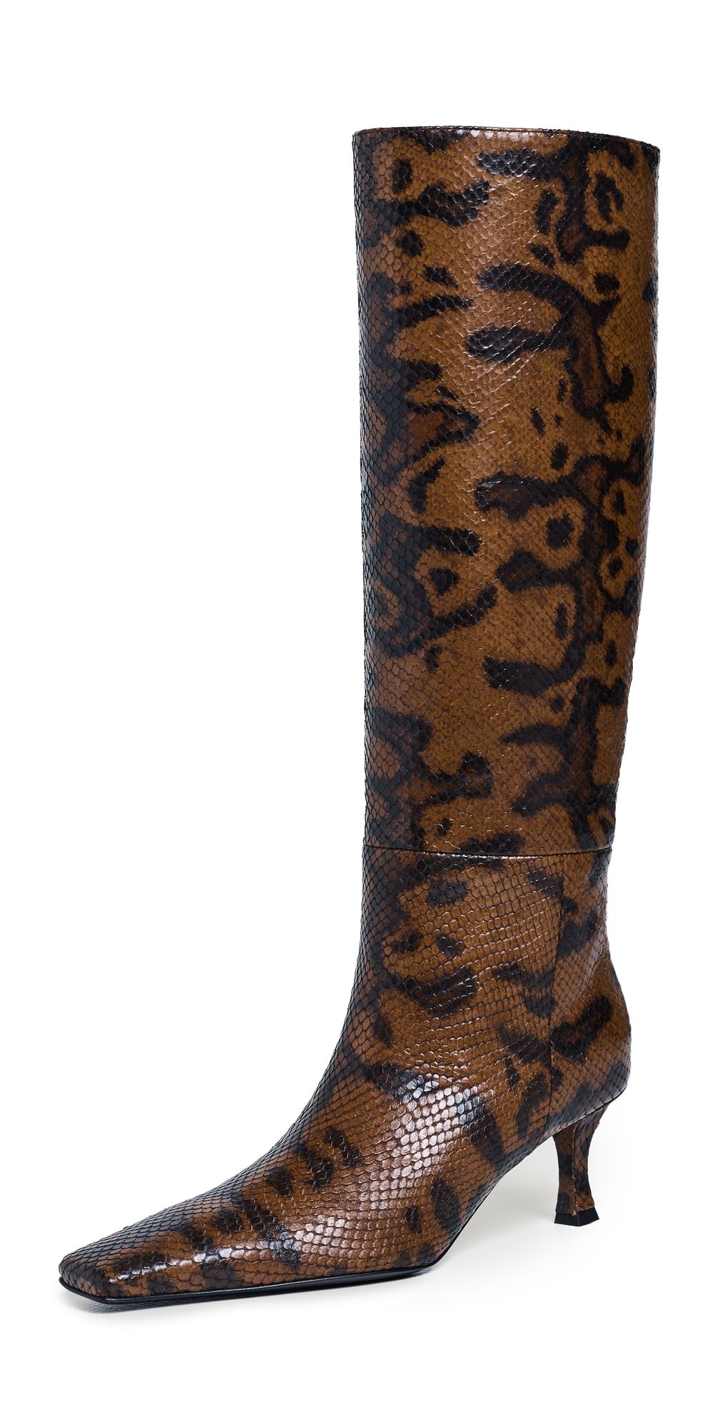 Proenza Schouler Trap Boots In Embossed Python Espresso 37