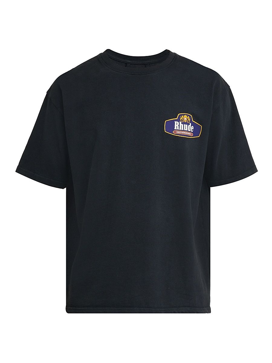 Men's Racing Crest Crewneck T-Shirt - Vintage Black Navy - Size XL