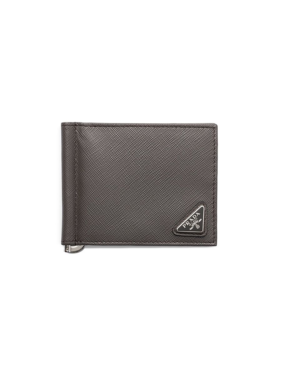 Men's Saffiano Leather Wallet - Grey