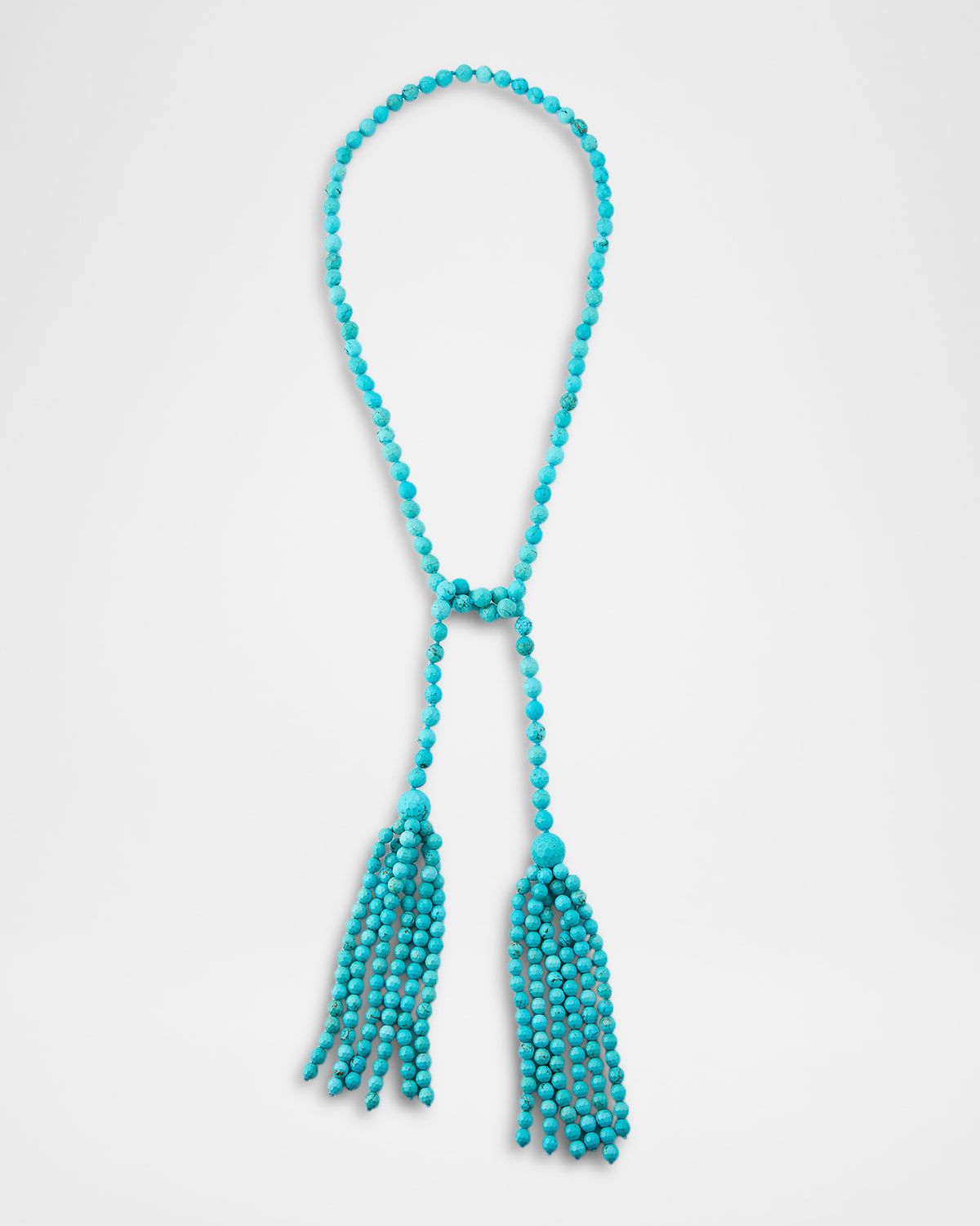 Turquoise Tassel Lariat Necklace