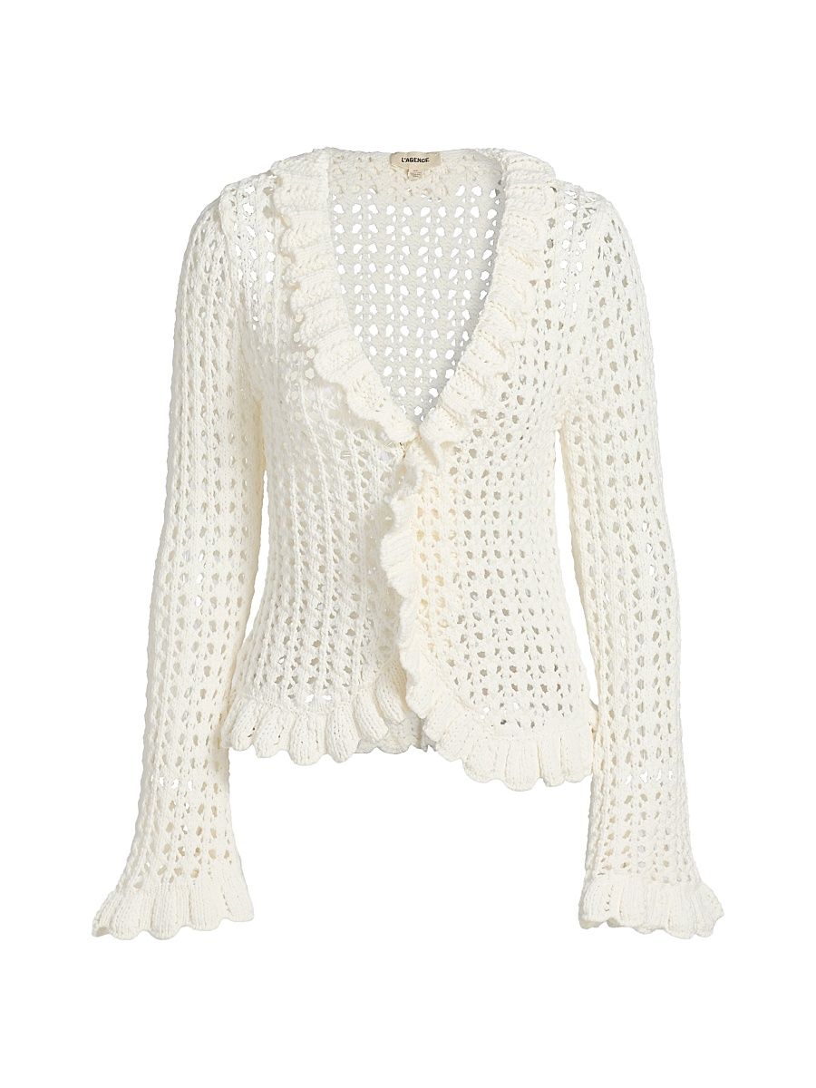 Women's Solaris Open-Knit Cardigan - Ivory - Size Small