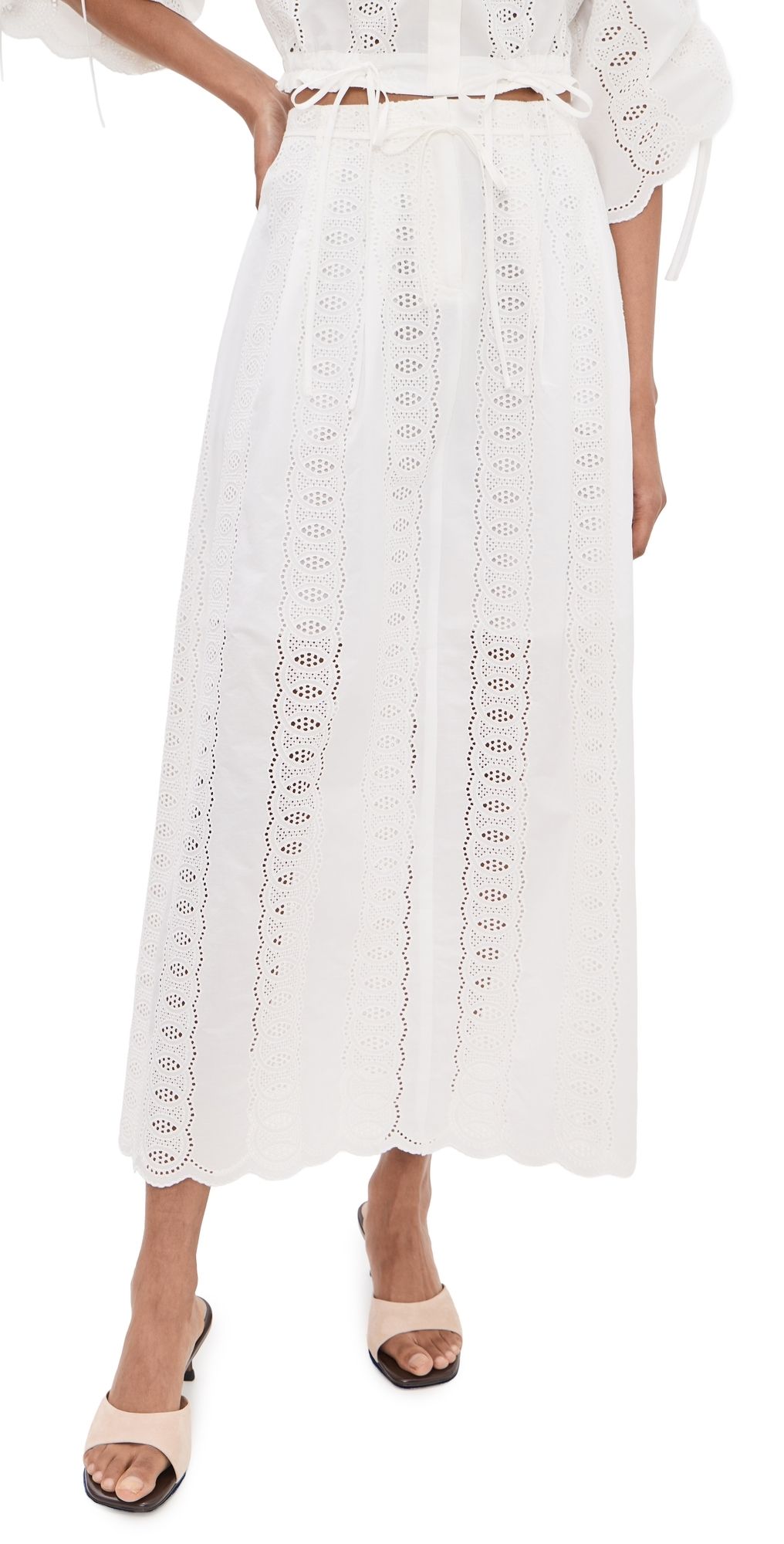 HEVRON Amaris Skirt White Eyelet 4