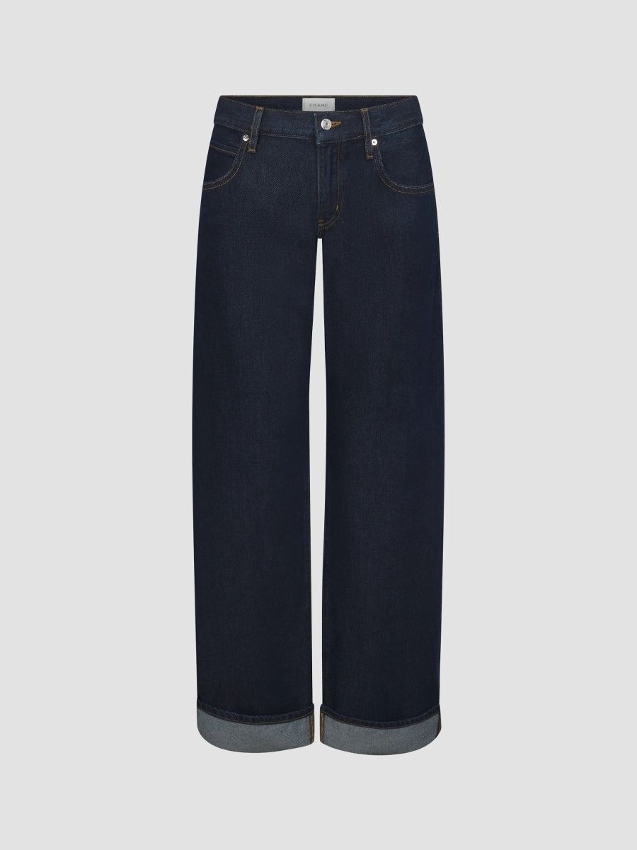 FRAME Women's The Cuffed Low-Rise Barrel-Leg Jeans - Rinse - Size 32
