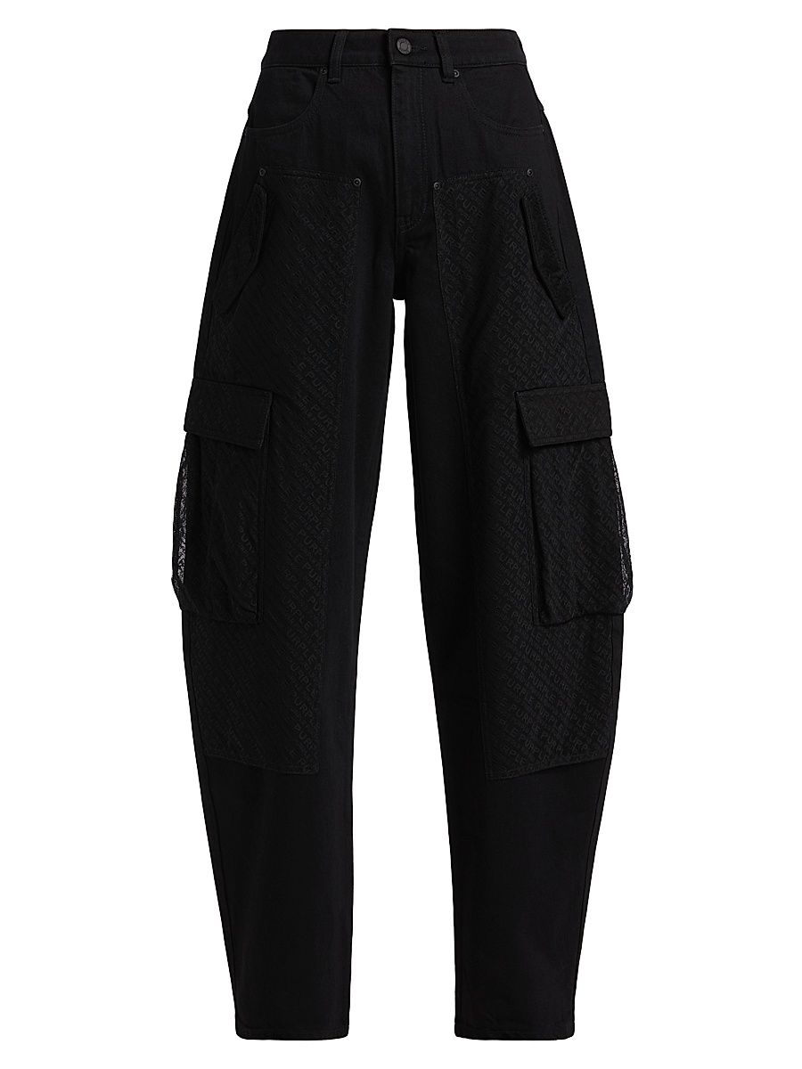 Women's Barrel-Leg Carpenter Jeans - Black - Size 31