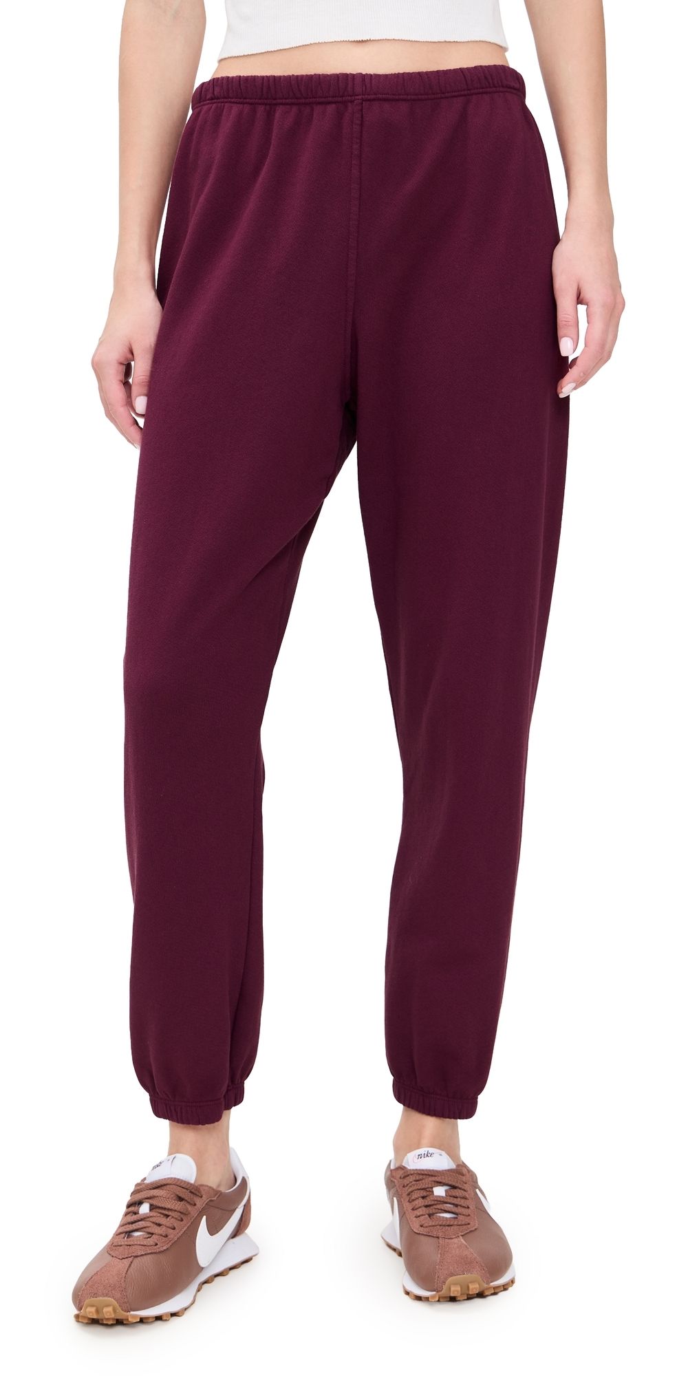 perfectwhitetee Johnny French Terry Easy Sweatpants Dark Burgundy M