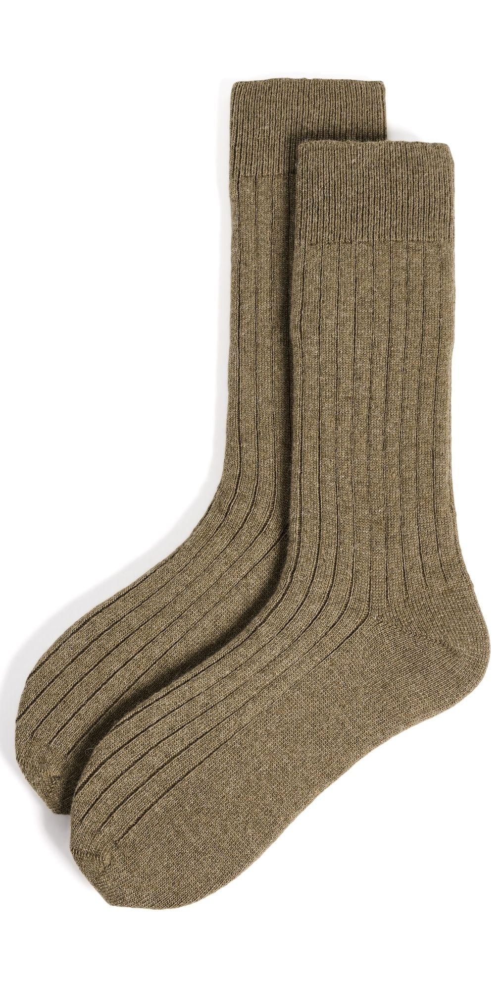 NN07 Wool Cashmere Ribbed Socks Capers One Size