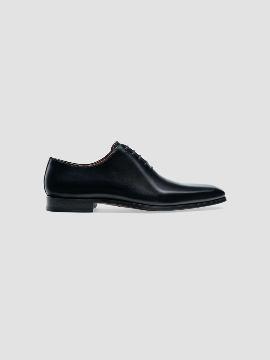 Magnanni Men's Cruz Leather Wholecut Oxfords - Black - Size 10