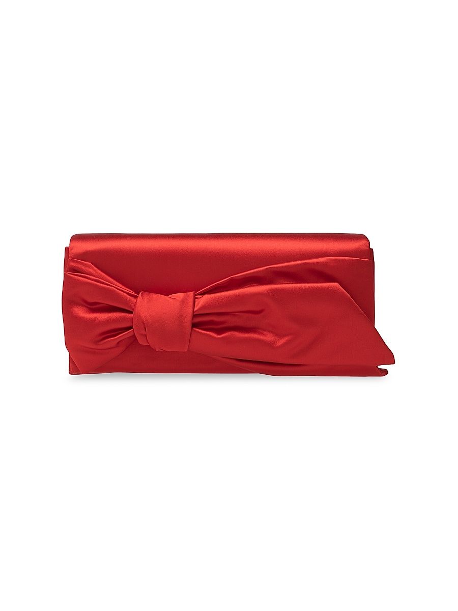 Women's Karlita Bow Satin Clutch - Herrera Red
