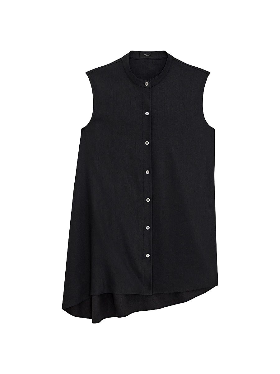 Women's Sleeveless Asymetrical Drape Top - Black - Size Small