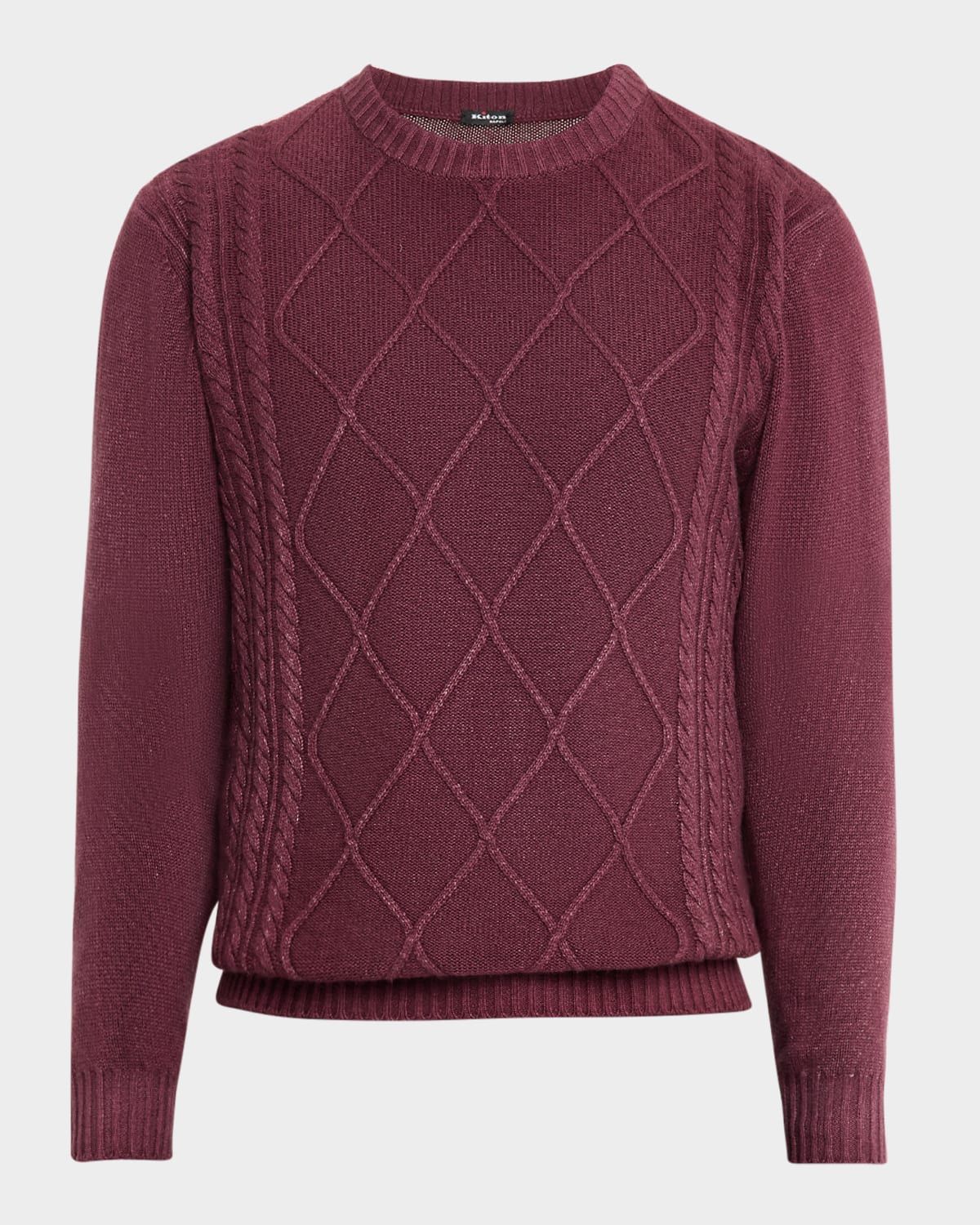 Men & apos;s Cashmere Diamond Cable Crewneck Sweater