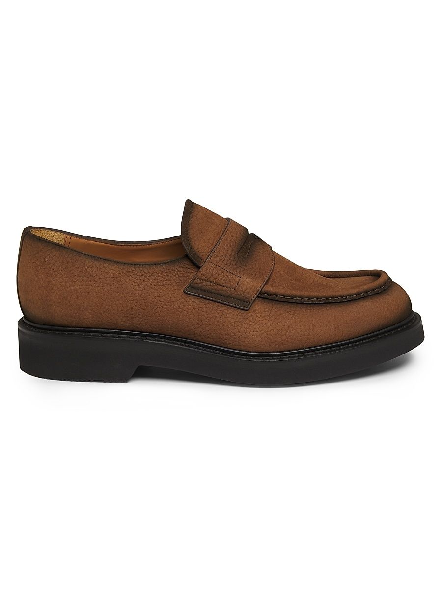 Men's Lynton Leather Penny Loafers - Burnt - Size 10.5