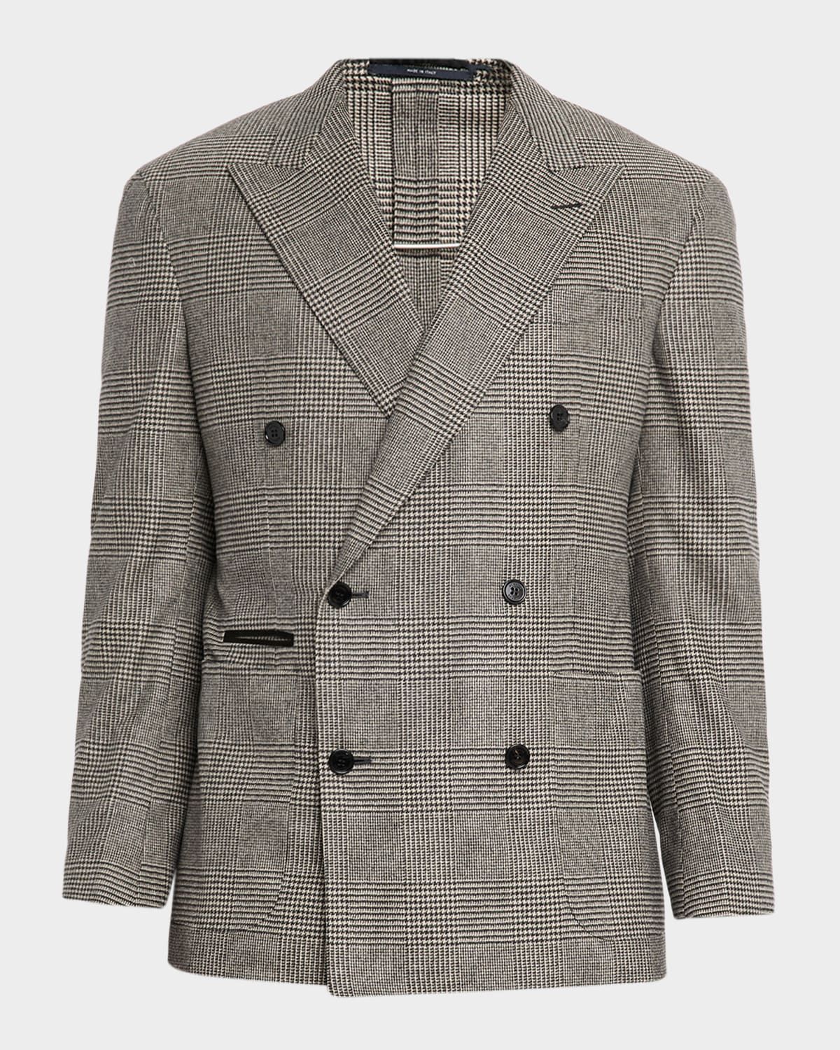 Men & apos;s 170s Wool Glen Check Double-Breasted Sport Coat