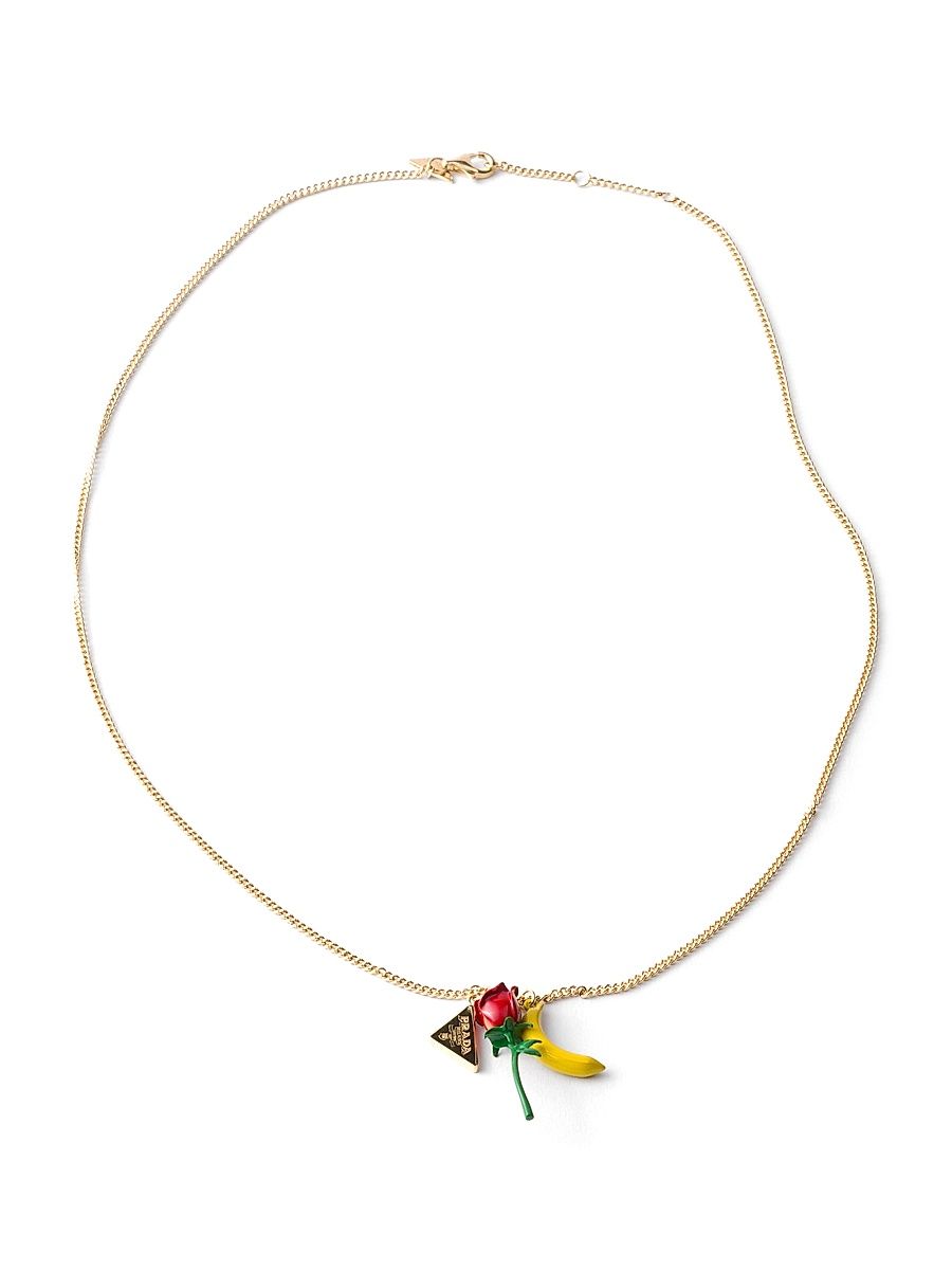 Women's Enameled Metal Necklace - Gold