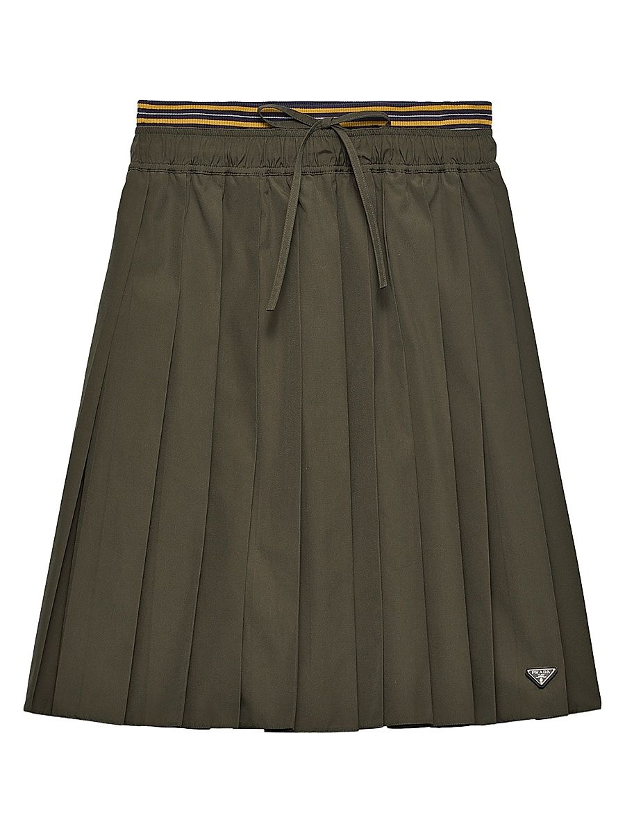 Women's Pleated Poplin Skirt - Green - Size 6