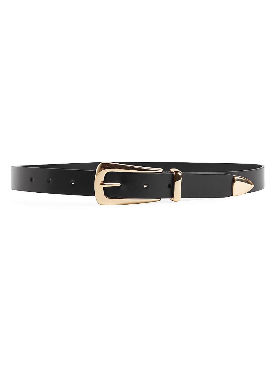 Women's The Statement Leather Belt - Black Gold - Size XL