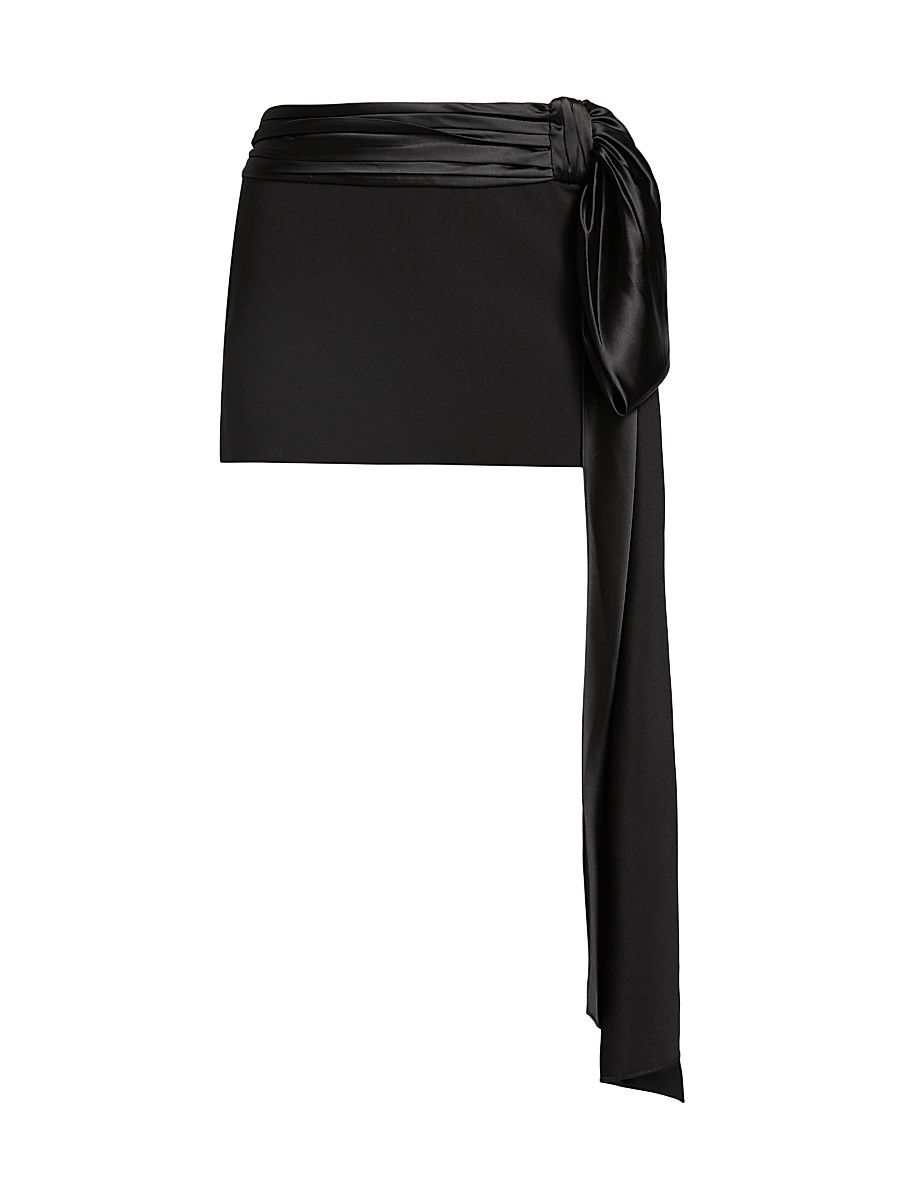 Women's Bruni Tie-Waist Miniskirt - Black - Size Large